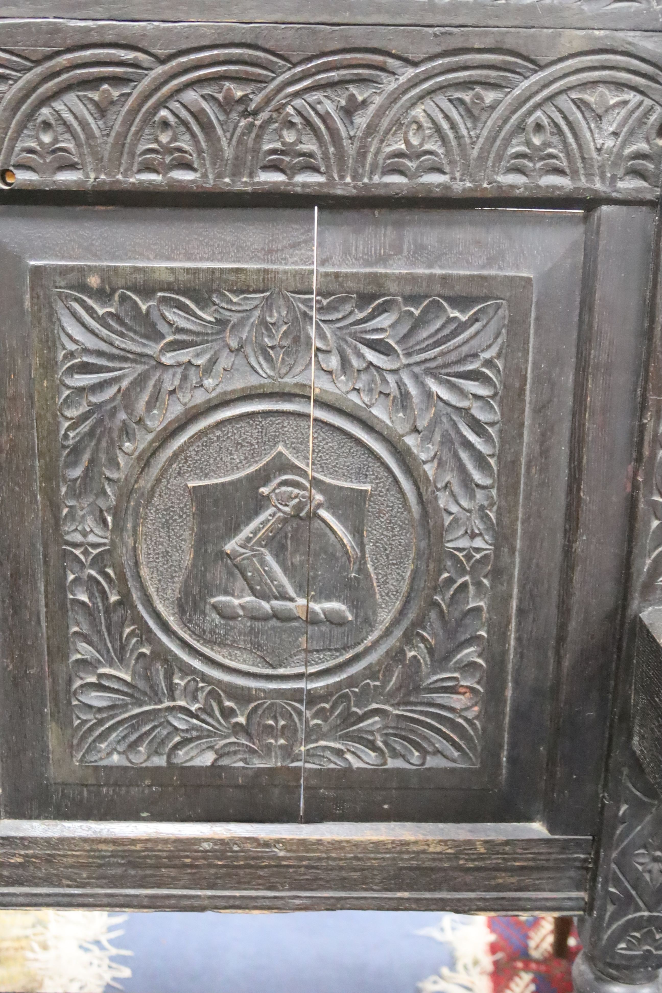 An oak wainscot chair in 17th century style